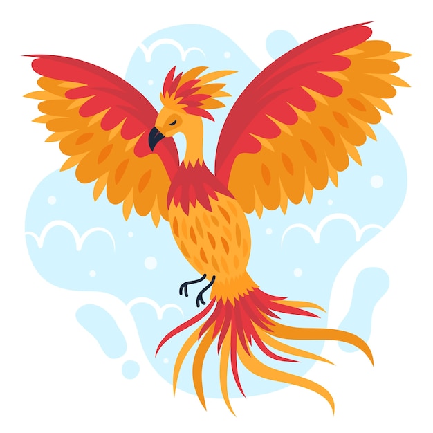 Free vector hand drawn phoenix concept