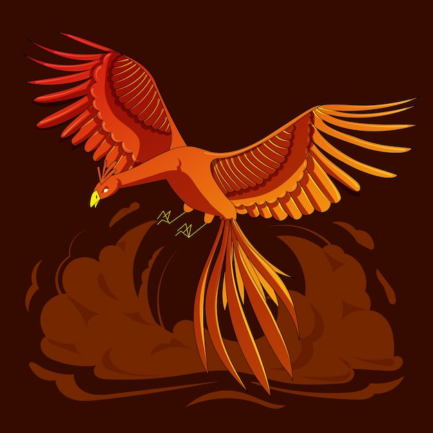 Free vector hand drawn phoenix concept