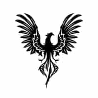 Free vector hand drawn phoenix  silhouette