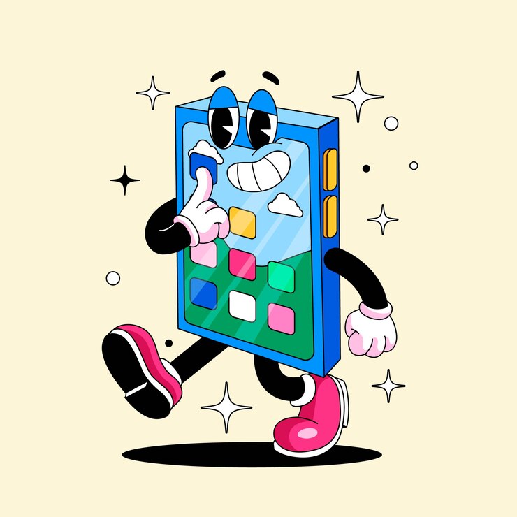 Free Vector hand drawn phone  cartoon illustration