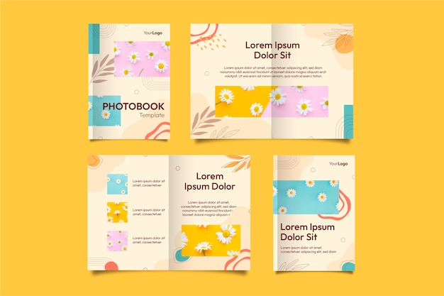 Free vector hand drawn photobook template design