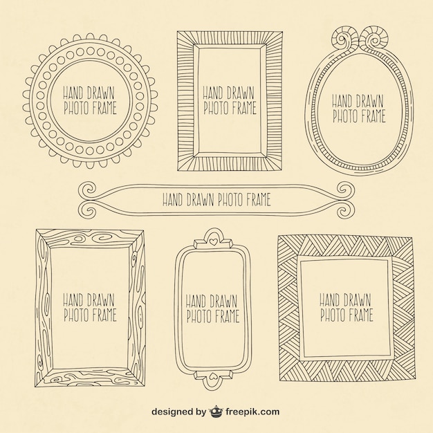 Free vector hand drawn photography frames pack