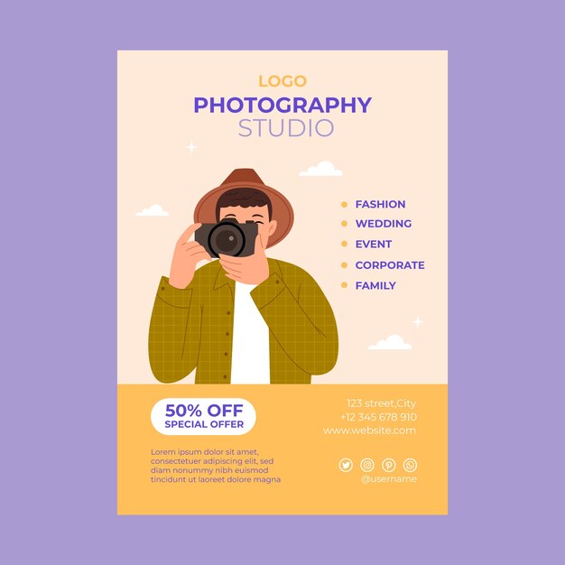 hand drawn photography studio poster