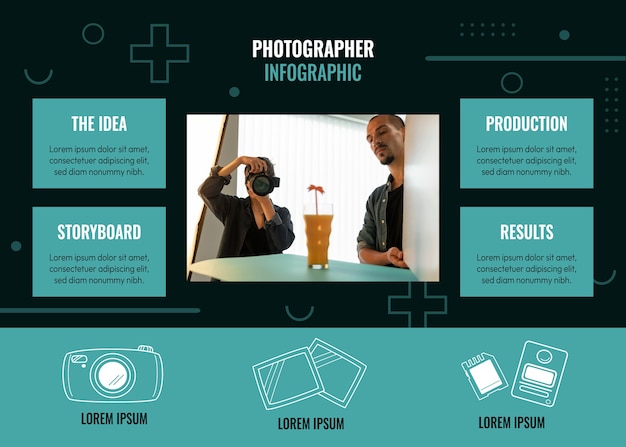 Hand drawn photography studio template