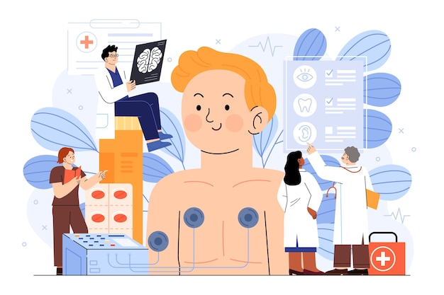 Free vector hand drawn physical assessment illustration