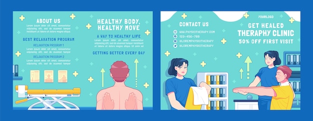 Hand drawn physiotherapist aid brochure