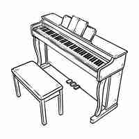 Free vector hand drawn piano  cartoon illustration