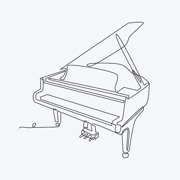 無料ベクター 手描きのピアノ描画イラスト