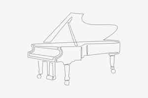 Vettore gratuito illustrazione del disegno del pianoforte disegnata a mano