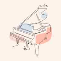 Free vector hand drawn piano drawing illustration