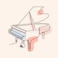 Free vector hand drawn piano drawing illustration