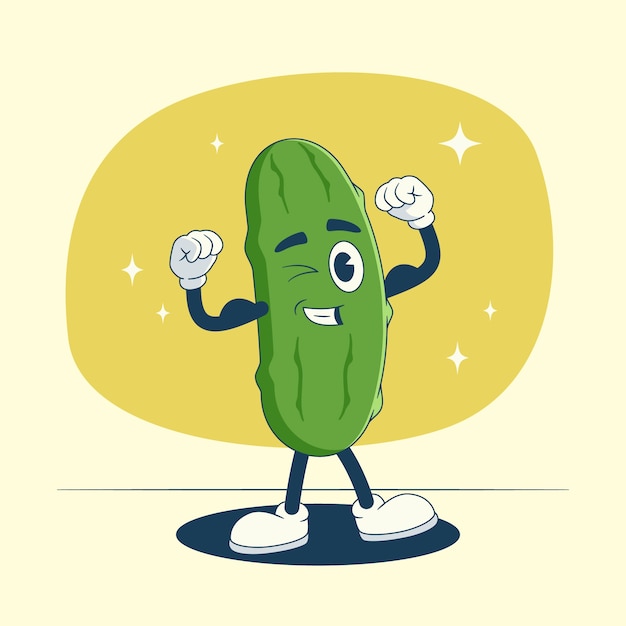 Free vector hand drawn pickle  cartoon illustration