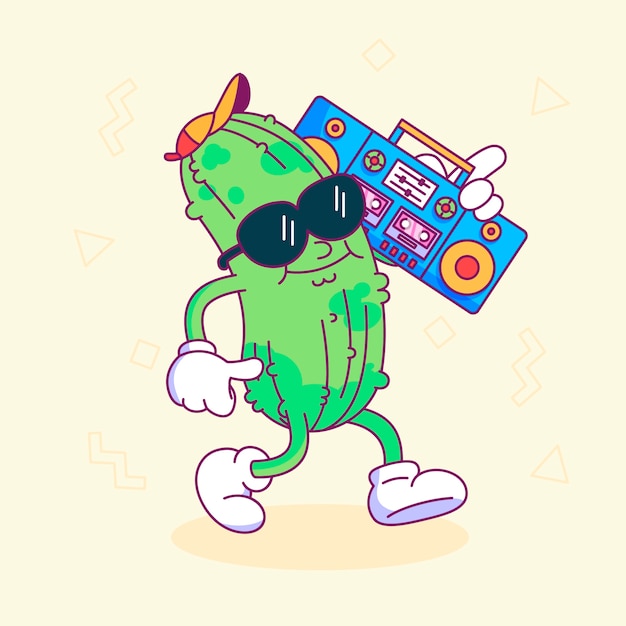 Free vector hand drawn pickle cartoon illustration