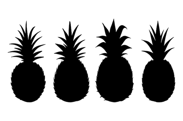 Free vector hand drawn pineapple silhouette illustration