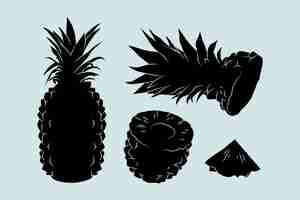 Free vector hand drawn pineapple silhouette