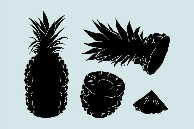 Hand drawn pineapple silhouette
