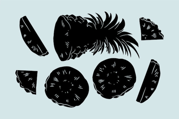 Free vector hand drawn pineapple silhouette