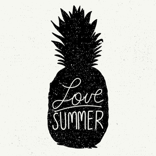 Free vector hand drawn pineapple silhouette