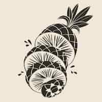 Free vector hand drawn pineapple  silhouette