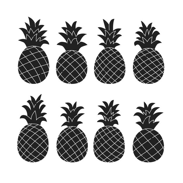 Hand drawn pineapple  silhouette