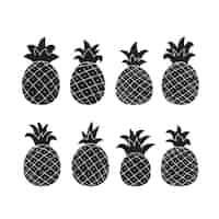 Free vector hand drawn pineapple  silhouette