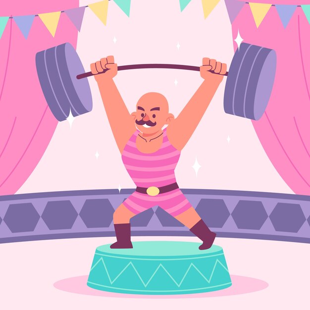 Free vector hand drawn pink circus illustration