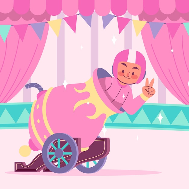 Free vector hand drawn pink circus illustration