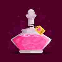 Free vector hand drawn pink love potion with label