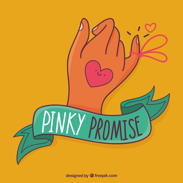 Hand drawn pinky promise composition