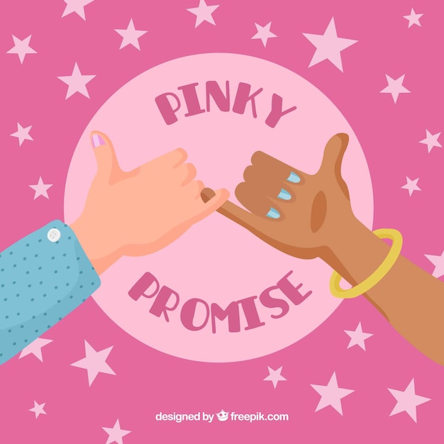 Hand drawn pinky promise concept