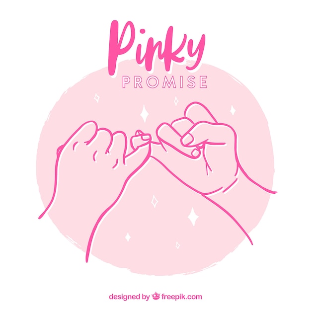 Hand drawn pinky promise concept