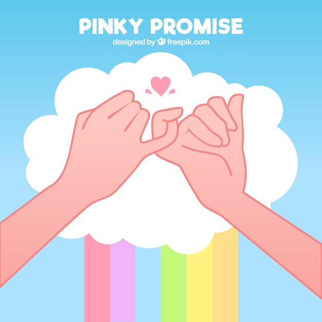 Hand drawn pinky promise concept