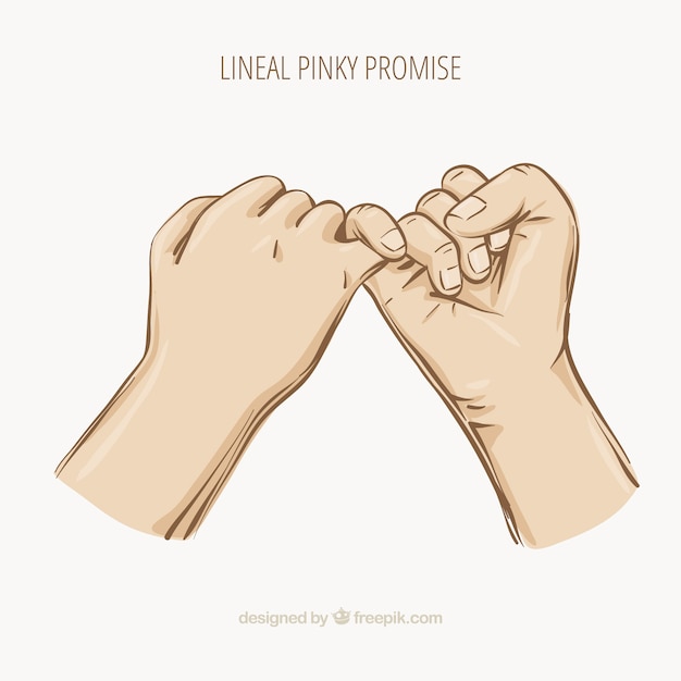 Hand drawn pinky promise concept