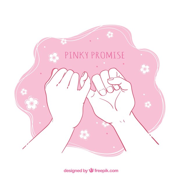 Hand drawn pinky promise concept