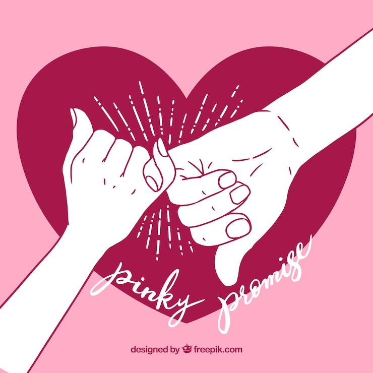 Free Vector hand drawn pinky promise concept
