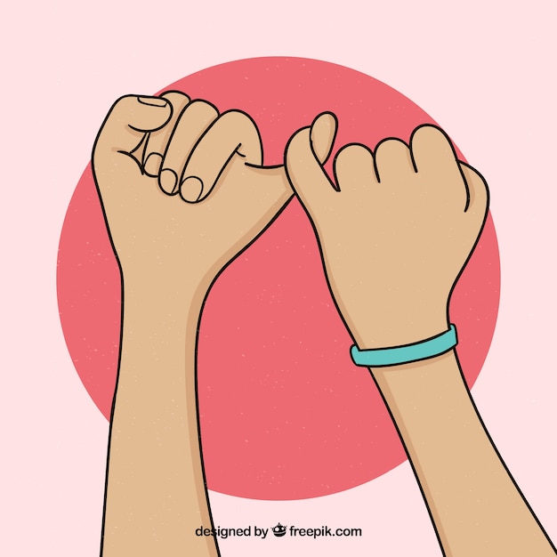 Free vector hand drawn pinky promise concept