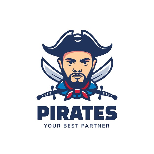 Hand drawn pirate logo template