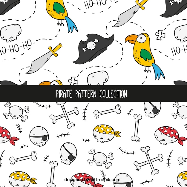 Hand-drawn pirate patterns