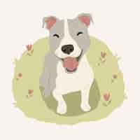 Free vector hand drawn pitbull illustration