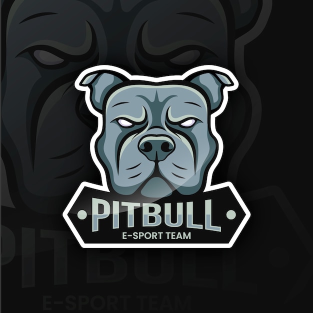 Vettore gratuito modello di logo pitbull disegnato a mano