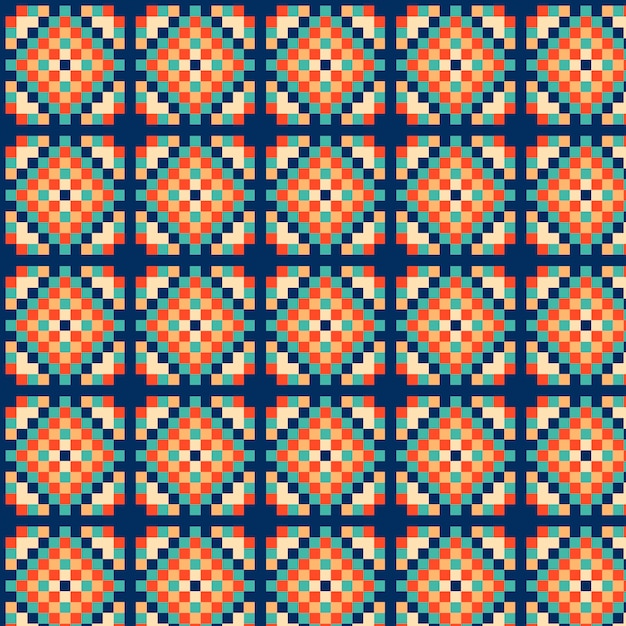 Hand drawn pixel pattern design