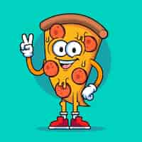 Free vector hand drawn pizza cartoon illustration