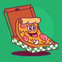 Free vector hand drawn pizza cartoon illustration