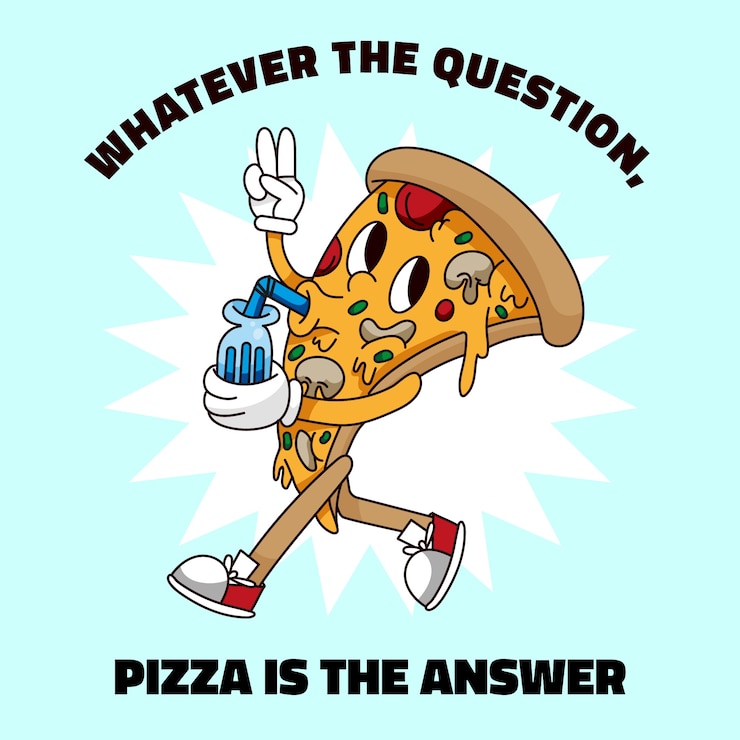 Free Vector hand drawn pizza cartoon illustration