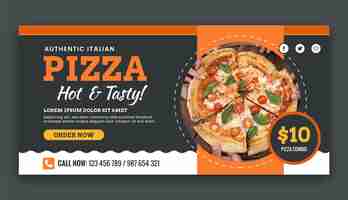 Free vector hand drawn pizza horizontal banner