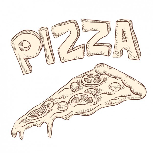 hand drawn pizza illustration