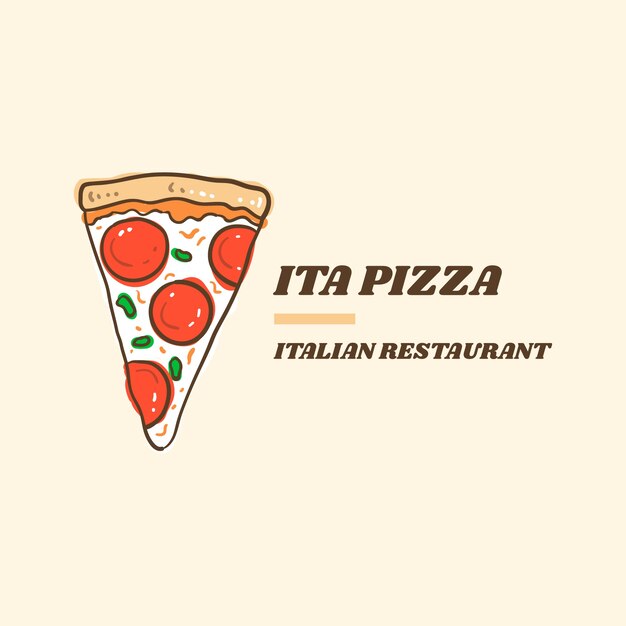 Hand drawn pizza logo