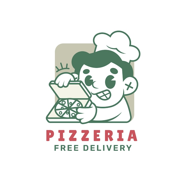 Free vector hand drawn pizzeria vintage logo template