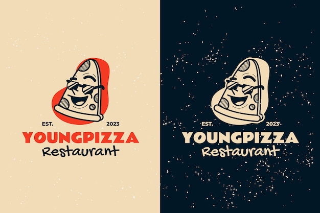 Logo vintage pizzeria disegnato a mano