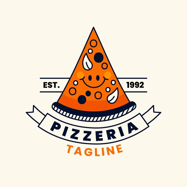 Hand drawn pizzeria vintage logo